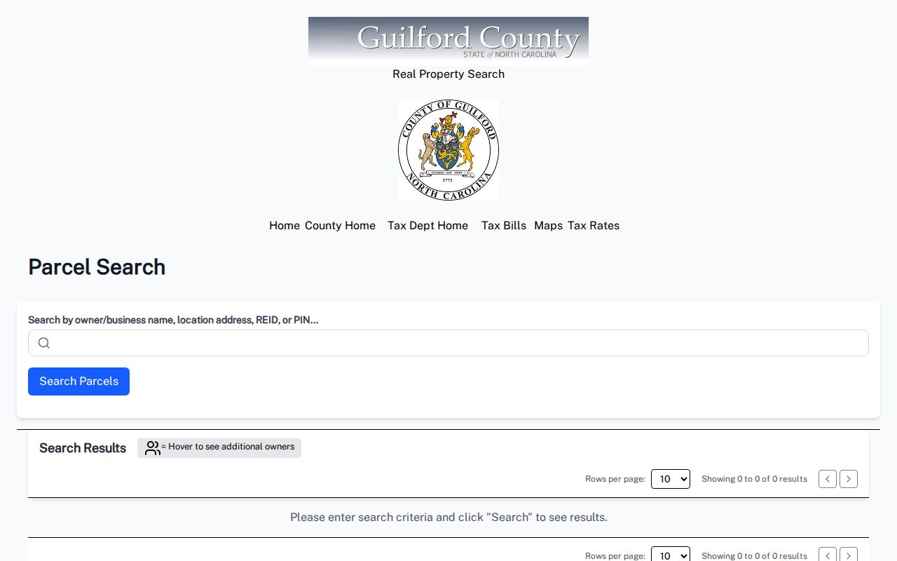 Greensboro street directory Guilford property card portal